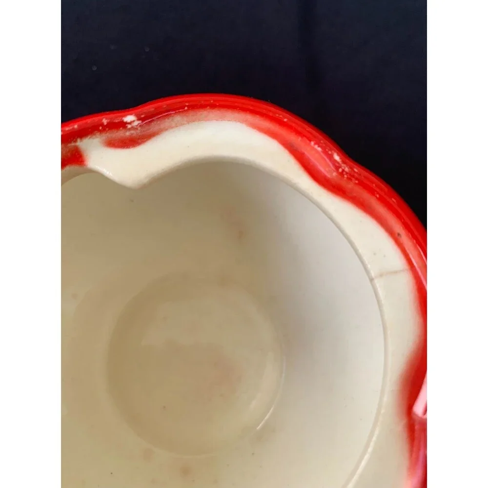 1940's Vintage Pantry Parade Ceramic Tomato Lidded Condiments Jar Retro w/Spoon